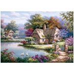 Puzzle 3d paysage et nature - le chalet aux cygnes - 1500 pi�ces - adulte
