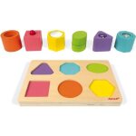 Puzzle 6 cubes sensoriels en bois - janod - ds 1 an - certifi fsc