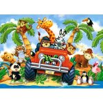 Puzzle 60 pi�ces peluches en safari - castorland - animaux - enfant - 5 ans - mixte