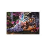 Puzzle adulte 1500 pieces - le tigre et la f�e papillon - set collection fantastique + 1 carte tigre