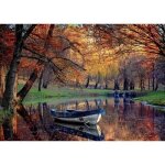 Puzzle adulte : bateau sur le lac - 2000 pieces - collection paysage foret - nouveaut nature - rivire ...
