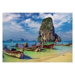 Puzzle adulte thailande plage avec rocher et barques de pecheur - 2000 pieces - educa collection pays ...