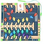 Puzzle alphabet magn�tique - jouet montessori - en bois - pour enfants d�s 3 ans - jeu �ducatif - couleurs ...