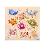 Puzzle animaux seabed en bois pour bb - jouet ducatif 9 pices