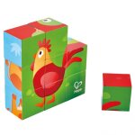 Puzzle en blocs de bois animaux de la ferme - hape - 9 pi�ces - pour enfants de 2 � 6 ans