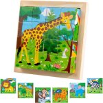 Puzzle de dés en bois 3d jouet éducatif jouet en bois puzzle cube puzzle jeux 6 en 1 animaux pour enfants ... Puzzle de dés en bois 3d jouet éducatif jouet en bois puzzle cube puzzle jeux 6 en 1 animaux pour enfants ...