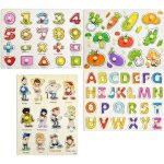 Puzzle enfant - bois color - 4 pcs - alphabet et chiffres - jouet ducatif - 2 ans et plus