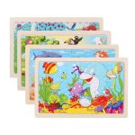 Puzzle en bois - animaux - 4 puzzles - 24 pi�ces - pour enfants de 3 � 6 ans - multicolore