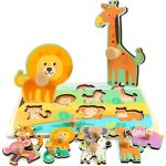 Puzzle en bois - lecoo - puzzle montessori - animaux - 2 � 5 ans - cadeau anniversaire no�l