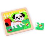 Puzzle en bois chien titus - janod - 9 pices - animaux - mixte
