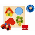 Puzzle en bois dencastrement pour bb - goula - animaux - mixte - a partir de 12 mois