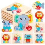 Puzzle en bois pour enfants - 6pcs jouet montessori animaux 3d puzzles puzzle � encastrements�ducation ...