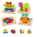 Puzzle en bois enfantjouet bb 3d puzzlesanimaux puzzlejouet animaux pour 1 2 3 anspuzzle  encastrement ...