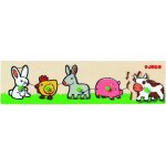 Puzzle en bois ferme - djeco - animaux - 12 mois - poignées en plastique Puzzle en bois ferme - djeco - animaux - 12 mois - poignées en plastique