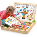 Puzzles en bois magnétique 100 pièces tableau double face aimanté planche à dessin jouet educatif enfant ... Puzzles en bois magnétique 100 pièces tableau double face aimanté planche à dessin jouet educatif enfant ...