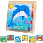 Puzzle en bois - non spécifié - cube dimages 6 en 1 - jouet éducatif - animaux - 12 mois et plus Puzzle en bois - non spécifié - cube dimages 6 en 1 - jouet éducatif - animaux - 12 mois et plus