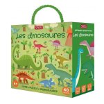 Puzzle les dinosaures sassi - livre 10 pages - 40 pièces - 10 figures - vert foncé Puzzle les dinosaures sassi - livre 10 pages - 40 pièces - 10 figures - vert foncé