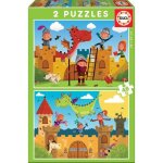 Puzzle dragons chevaliers - educa - 96 pi�ces - fantastique - enfant 4 ans +