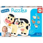 Puzzle ducatif pour enfant - educa - la ferme - 5 puzzles de 2  4 pices - ds 12 mois