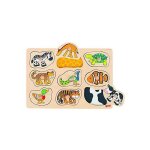 Puzzle � encastrement - goki - 9 pi�ces - bois massif - pour b�b� - 12 mois et plus