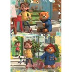 Puzzle enfant 2 x 20 pieces - ours paddington a la maison / en promenade - collection dessin anim