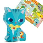 Puzzle enfant 3 ans djeco animaux chat 24 pi�ces bo�te silhouette