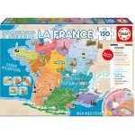 Puzzle enfant - carte de france : les departements et regions - 150 pieces - jeu educatifs