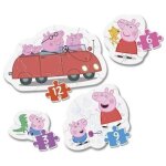 Puzzle enfant - clementoni - peppa pig - 4 puzzles �volutifs - 3 � 12 pi�ces - multicolore