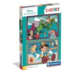 Puzzle enfant disney classic 2x60 pi�ces walt disney fabriqu� en italie 24823 clementoni