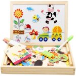Puzzle magntique en bois blanc - tableau ducatif animaux - 100 - 200 pices - pour enfants de 3 ans ...