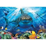Puzzle monde sous marin avec grand requin blanc et poissons et raies manta 500 pieces - collection animaux ...