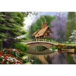 Puzzle paysage et nature - castorland - chalet prs du fleuve - 1000 pices - adulte