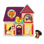 Puzzle sonore animaux de compagnie - janod - encastrement musical 5 pices - paysage et nature - multicolore ...
