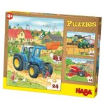 Puzzle 3 x 24 pices : tracteur & cie