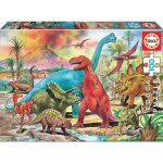 Puzzle xxl 100 pieces monde des dinosaures : t - rex brachiosaure triceratops - enfant collection dino ...