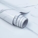 Pvc de marbre papier auto - adh�sif imperm�able � lhuile autocollant de porte de table pour meubles cuisine ...