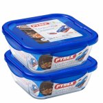 Pyrex cook&go plat de conservation carré 08l 16cm + couvercle bleu Pyrex cook&go plat de conservation carré 08l 16cm + couvercle bleu