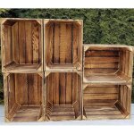 Pyxidas lot de 6 caisses en bois pour le stockage lorganisation et la dcoration intrieure effet brl ...