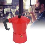 Q123648 150ml 3 tasses en aluminium cafeti�re percolateur cafeti�re italienne m�nage moka th�i�re (rouge) ...