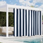 Qelus rideau ext�rieur imperm�able � rayures 254x274cm occultant thermique pour jardin patio blanc et ...