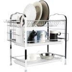 Qian 3 �tages �gouttoire � vaisselles en acier inox avec 2 �gouttoir amovible et porte - planche � d�couper ...