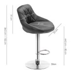 Qian - 6pcs tabouret de bar chaise haute - sige rembour en velours gris / pied en mtal - hauteur du ...