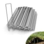 Qianruida lot de 100 piquets de fixation en acier galvanis pour bche anti - mauvaises herbes
