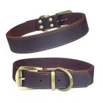 Qianruida collier pour chien cuir vritable colliers rglables en cuir - l