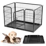 Qianruida enclos chien 4 panneaux parc chien pliable enclos chiot avec porte parc a chiot métal canard ... Qianruida enclos chien 4 panneaux parc chien pliable enclos chiot avec porte parc a chiot métal canard ...