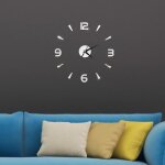 Qiilu autocollant dhorloge murale horloge murale autocollant 3d grande montre dcor bricolage mur moderne ...