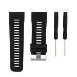 Bracelet de montre - qiilu - garmin vivoactive hr - gel de silice - acier inoxydable - noir Bracelet de montre - qiilu - garmin vivoactive hr - gel de silice - acier inoxydable - noir