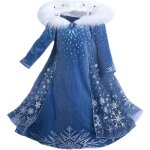Qiqiqi filles cosplay robe princesse elsa manches reine neiges longue costume chaude d�guisements partie ...