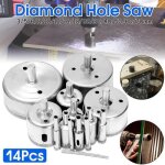 Qn 14pcs diamant scie - cloche drill bits set drill bit cutter carrelage verre marbre @4