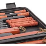 Qtimber mallette ustensiles barbecue bbq master tools 18 pices 428 x 29 x 76 cm barbecue a carbone barbecue ...